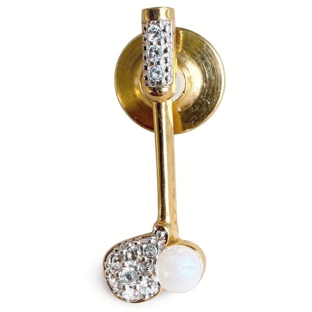 Vintage Swarovski Gold Tone Golf Club Lapel/Tie/Hat Pin
